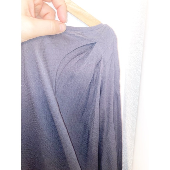 FREE PEOPLE Justina Single Shoulder Blouse Charcoal Blue Grey SZ: Medium - Picture 10 of 11